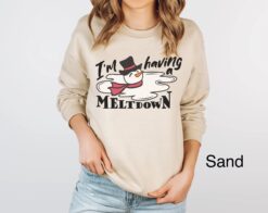 funny winter sweatshirt with snowman design for mental health awareness and anxiety relief tpuwk