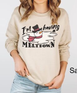 funny winter sweatshirt with snowman design for mental health awareness and anxiety relief tpuwk