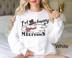 Funny Winter Sweatshirt with Snowman Design for Mental Health Awareness and Anxiety Relief