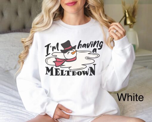 funny winter sweatshirt with snowman design for mental health awareness and anxiety relief wwtjy