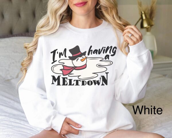 funny winter sweatshirt with snowman design for mental health awareness and anxiety relief wwtjy