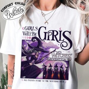 girls will be girls witch shirt witchy feminist vintage t shirt womens halloween shirt 3xgl5