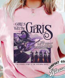 girls will be girls witch shirt witchy feminist vintage t shirt womens halloween shirt bdeyj