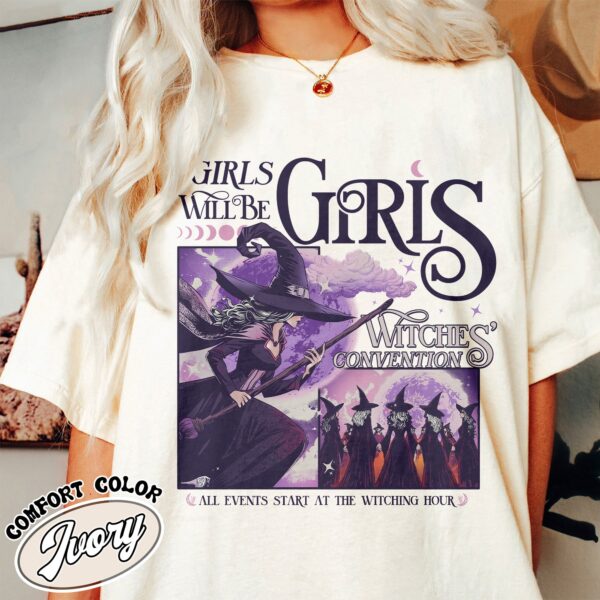 girls will be girls witch shirt witchy feminist vintage t shirt womens halloween shirt brm3u