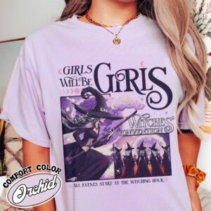 girls will be girls witch shirt witchy feminist vintage t shirt womens halloween shirt ngcse