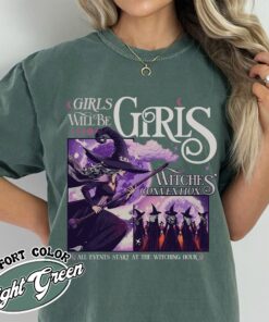 girls will be girls witch shirt witchy feminist vintage t shirt womens halloween shirt r8vcv