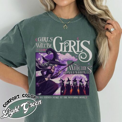 girls will be girls witch shirt witchy feminist vintage t shirt womens halloween shirt r8vcv