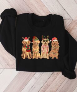 golden retriever christmas sweatshirt for dog lovers featuring holiday design and comfortable fit ideal for christmas and new year celebrations azotx scaled