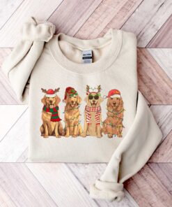 golden retriever christmas sweatshirt for dog lovers featuring holiday design and comfortable fit ideal for christmas and new year celebrations ewlvz scaled