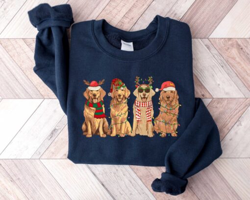 golden retriever christmas sweatshirt for dog lovers featuring holiday design and comfortable fit ideal for christmas and new year celebrations mnwdw scaled