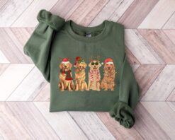 Golden Retriever Christmas Sweatshirt for Dog Lovers Featuring Holiday Design and Comfortable Fit Ideal for Christmas and New Year Celebrations