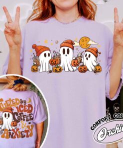 halloween coffee shirt cute ghost drinking coffee vintage t shirt womens halloween shirt cvh0i