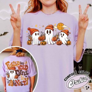 halloween coffee shirt cute ghost drinking coffee vintage t shirt womens halloween shirt cvh0i