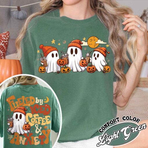 halloween coffee shirt cute ghost drinking coffee vintage t shirt womens halloween shirt dzwvi