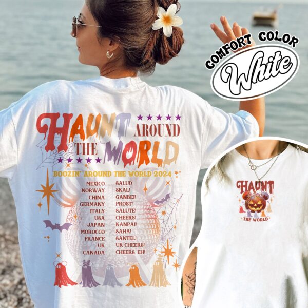 haunt around the world shirt epcot drinking vintage halloween t shirt womens party shirt 7guwt