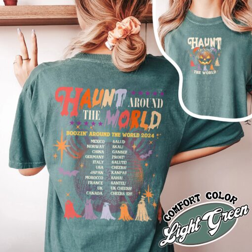 haunt around the world shirt epcot drinking vintage halloween t shirt womens party shirt lvoqu