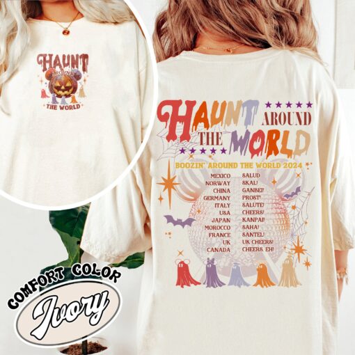 haunt around the world shirt epcot drinking vintage halloween t shirt womens party shirt vg7wd