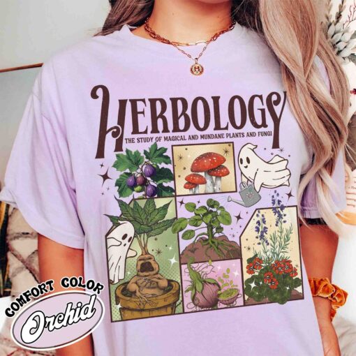 herbology plants shirt halloween ghost and plants vintage t shirt womens plant lover shirt