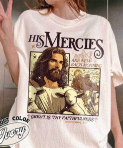 his mercies are new everyday shirt christian vintage bible verse t shirt womens faith based shirt edklq