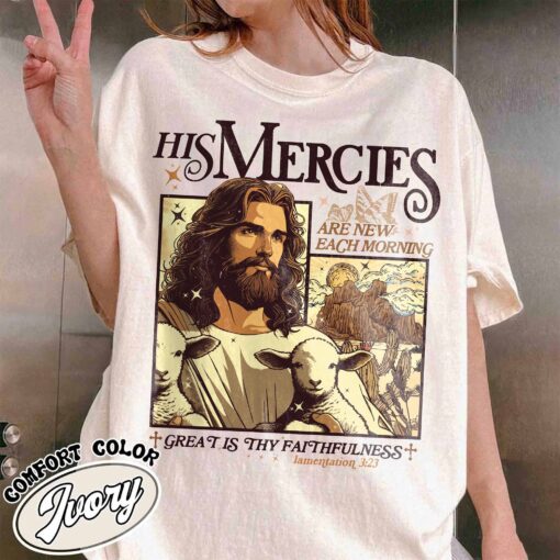 his mercies are new everyday shirt christian vintage bible verse t shirt womens faith based shirt edklq