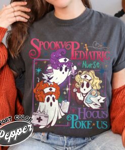 hocus poke us shirt spooky nurse vintage t shirt womens halloween pediatric nurse shirt 9cy3p