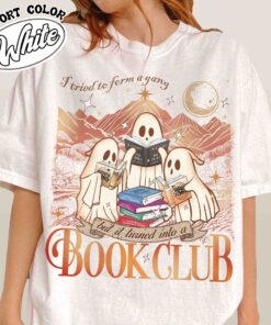 i tried to form a gang and it turned into a book club shirt book club halloween vintage shirt ghost reading womens shirt 0coq9