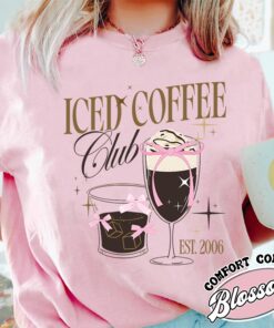 iced coffee club comfort color shirt vintage coquette girl shirt womens iced coffee addict shirt nnf3l