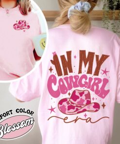 in my cowgirl era comfort color shirt preppy cowgirl vintage shirt womens pink boots shirt dikzs