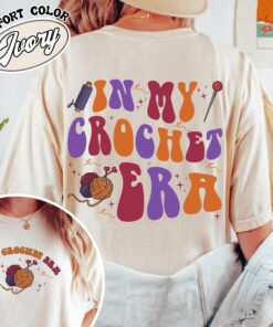 in my crochet era comfort color shirt crochet christmas vintage shirt womens humor shirt rsgea