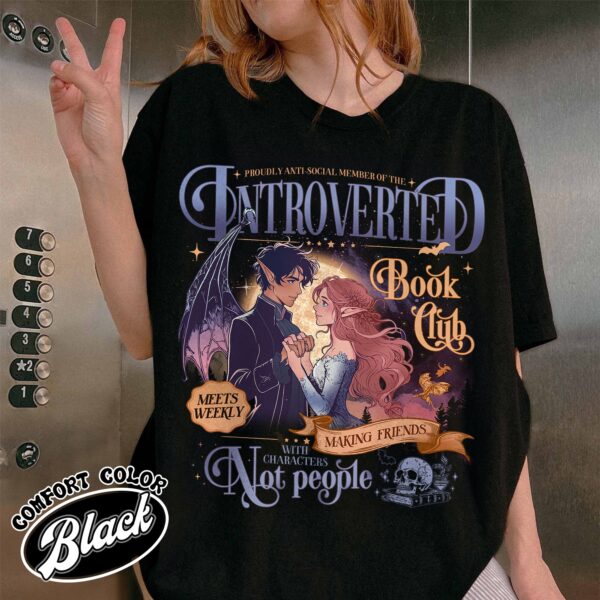 introverted reading shirt introverted book club vintage shirt womens romantasy readers society shirt b5kov