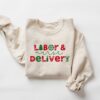 labor delivery nurse christmas sweatshirt funny design for ld nurses vintage style long sleeve shirt cvszx