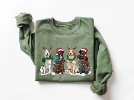 labrador christmas sweatshirt for dog lovers vintage crewneck featuring labrador retriever design and holiday theme rhd49