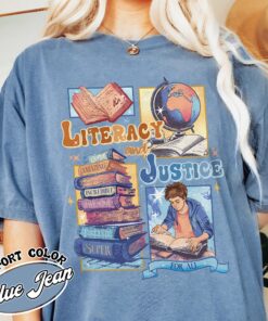 literacy and justice for all shirt vintage book lover shirt womens reading librarian t shirt xvwcm