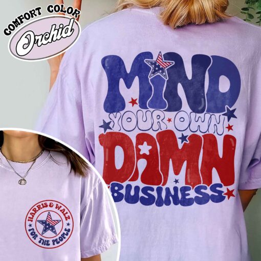 mind your own damn business shirt vintage political activist shirt womens vote blue 2024 t shirt 0mvlj