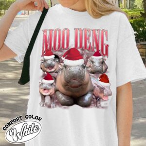 moo deng meme shirt vintage hippo lover t shirt womens moo deng fan club shirt jlbfo