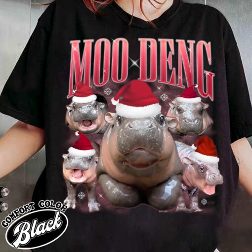 moo deng meme shirt vintage hippo lover t shirt womens moo deng fan club shirt lac0s