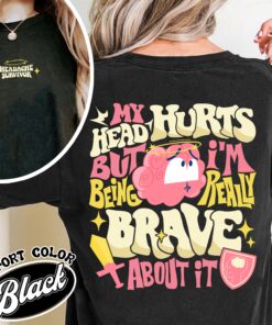 my head hurts but im being brave comfort colors shirt vintage headache survivor shirt womens brave headache t shirt sl4or