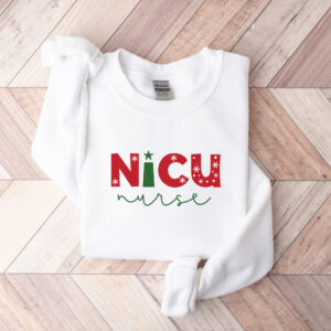 nicu nurse christmas sweatshirt with fun design for holiday spirit and comfort colors ideal for nicu nurses celebrating the season wokju