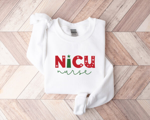 nicu nurse christmas sweatshirt with fun design for holiday spirit and comfort colors ideal for nicu nurses celebrating the season wokju