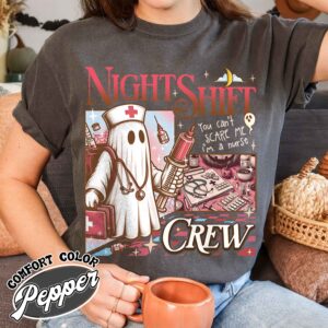 night shift crew ghost shirt vintage halloween nurse t shirt womens night shift crew shirt d7svi