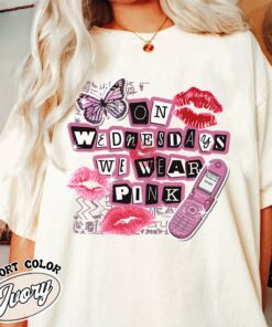 on wednesday we wear pink comfort color shirt vintage mean girls t shirt womens we wear pink wednesday shirt am1sp