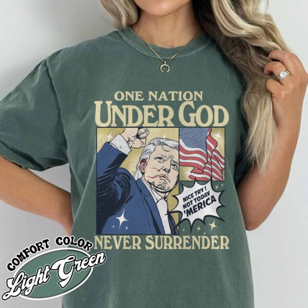 one nation under god shirt vintage political rally t shirt womens never surrender election shirt