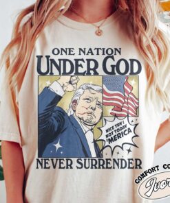 one nation under god shirt vintage political rally t shirt womens never surrender election shirt fpiuq