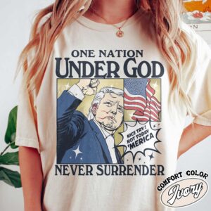 one nation under god shirt vintage political rally t shirt womens never surrender election shirt fpiuq