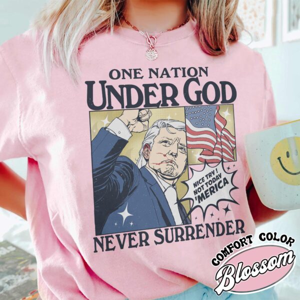 one nation under god shirt vintage political rally t shirt womens never surrender election shirt sgw1v