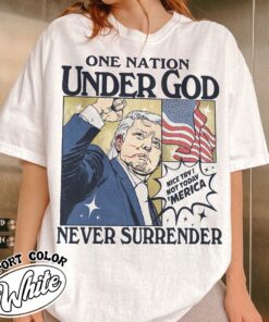 one nation under god shirt vintage political rally t shirt womens never surrender election shirt wjqcd