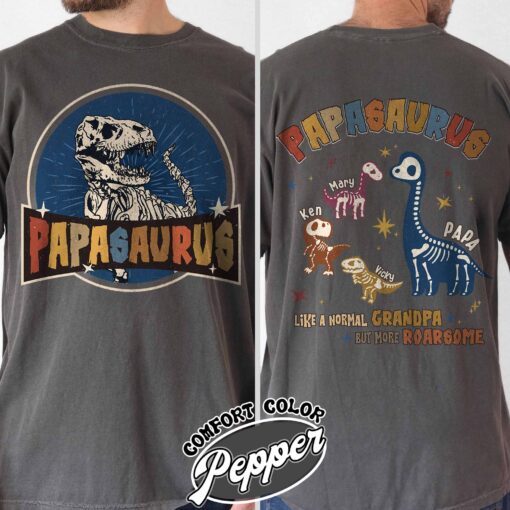 papasaurus shirt vintage personalized fathers day t shirt womens custom papasaurus gift shirt ptpta