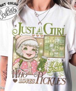 pickle t shirt vintage just a girl who loves pickles t shirt womens christmas gift shirt ugmju