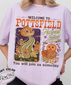 pottsfield harvest festival shirt vintage pumpkin carver t shirt womens skeleton autumn harvest halloween shirt y1hno