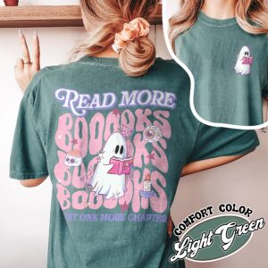 read more booooks halloween t shirt vintage spooky season halloween party shirt womens book lover t shirt lnyxc